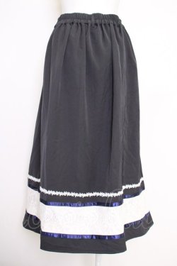 画像2: axes femme / バイカラープリーツスカート  黒Ｘ白Ｘ紺 T-25-07-05-018-AX-SK-SA-ZT