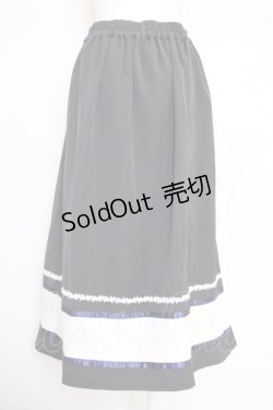 画像2: axes femme / バイカラープリーツスカート  黒Ｘ白Ｘ紺 T-25-07-05-018-AX-SK-SA-ZI