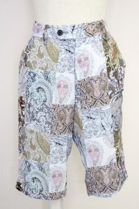 AXES-X / パッチワーク柄ショートパンツ M ベージュ T-25-07-05-019-LO-PA-SA-ZI