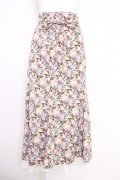 axes femme / 花柄マーメイドフレアスカート  ブルー T-25-07-05-008-AX-SK-SA-ZT