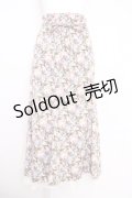 axes femme / 花柄マーメイドフレアスカート  ブルー T-25-07-05-008-AX-SK-SA-ZI