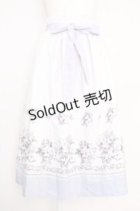 axes femme / ローズブーケ柄ミディスカート  ラベンダー T-25-07-05-009-AX-SK-SA-ZI