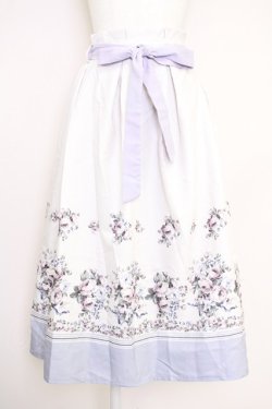 画像1: axes femme / ローズブーケ柄ミディスカート  ラベンダー T-25-07-05-009-AX-SK-SA-ZT
