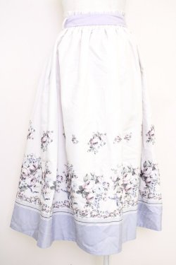 画像2: axes femme / ローズブーケ柄ミディスカート  ラベンダー T-25-07-05-009-AX-SK-SA-ZT