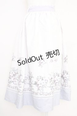 画像2: axes femme / ローズブーケ柄ミディスカート  ラベンダー T-25-07-05-009-AX-SK-SA-ZI