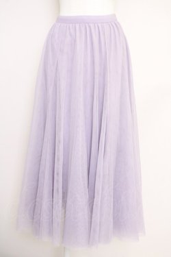 画像1: axes femme / ロングチュールスカート  ラベンダー T-25-07-05-010-AX-SK-SA-ZT