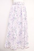 axes femme / フラワー柄レーシーロングスカート  ピンク T-25-07-05-011-AX-SK-SA-ZT