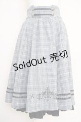axes femme / ハイウエストチェック柄スカート  グレーチェック T-25-07-05-012-AX-SK-SA-ZI