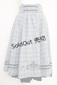 axes femme / ハイウエストチェック柄スカート  グレーチェック T-25-07-05-012-AX-SK-SA-ZI