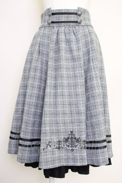 画像1: axes femme / ハイウエストチェック柄スカート  グレーチェック T-25-07-05-012-AX-SK-SA-ZT