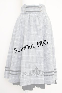 画像1: axes femme / ハイウエストチェック柄スカート  グレーチェック T-25-07-05-012-AX-SK-SA-ZI