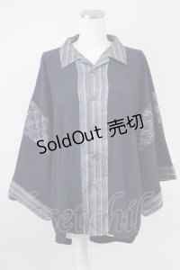 AXES-X / 小紋柄アロハ M ネイビー T-25-07-05-002-LO-BL-SA-ZI