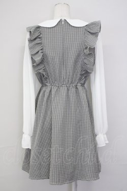 画像2: Ank Rouge / ギンガムチェック&シフォン袖ドッキングワンピース  黒Ｘ白 T-25-07-08-020-CA-OP-SA-ZT