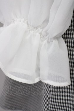 画像5: Ank Rouge / ギンガムチェック&シフォン袖ドッキングワンピース  黒Ｘ白 T-25-07-08-020-CA-OP-SA-ZT350