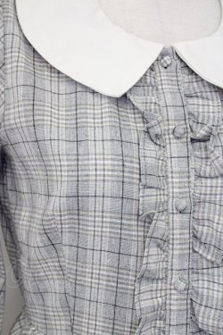 画像3: Honey Cinnamon / チェックフリルワンピース  グレーＸ白 T-25-07-08-021-LO-OP-SA-ZT350