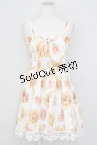 LIZ LISA / ひまわり柄キャミワンピース  白Ｘ黄色 T-25-07-08-024-LO-OP-SA-ZT