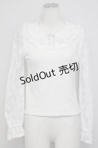 Secret Honey / レース襟&袖トップス  白 T-25-07-08-003-CA-TO-SA-ZT