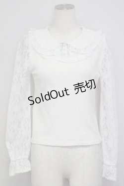 画像1: Secret Honey / レース襟&袖トップス  白 T-25-07-08-003-CA-TO-SA-ZT