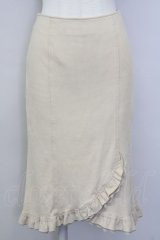 KETTY / 裾フリルスカート  ブラウン T-25-07-08-030-EL-SK-SA-ZT242