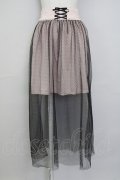 Ank Rouge / チュールレイヤードスカート  ピンクＸ黒 T-25-07-08-031-CA-SK-SA-ZT