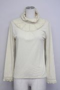 axes femme / レース切り替えハイネックカットソー  アイボリー T-25-07-08-004-AX-TO-SA-ZT