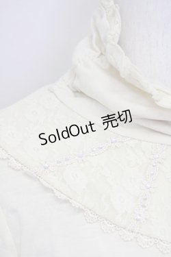 画像4: axes femme / レース切り替えハイネックカットソー  アイボリー T-25-07-08-004-AX-TO-SA-ZT429