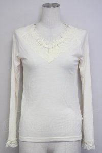 axes femme / パールレースインナーカットソー M 生成り T-25-07-08-005-AX-TO-SA-ZT