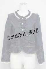 Shirley Temple / デニムリボンビジュージャケット 160cm 青デニム T-25-07-08-012-ET-JA-SA-ZT