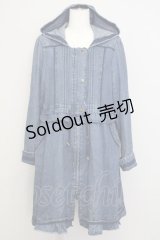 axes femme / フリルモッズコート  青デニム T-25-07-08-013-AX-CO-SA-ZT-C066