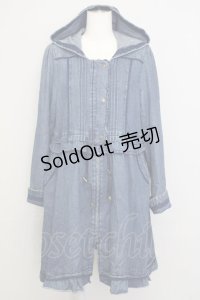 axes femme / フリルモッズコート  青デニム T-25-07-08-013-AX-CO-SA-ZT-C066