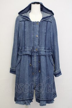 画像1: axes femme / フリルモッズコート  青デニム T-25-07-08-013-AX-CO-SA-ZT