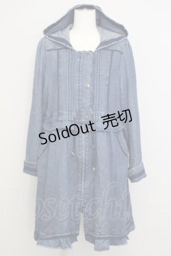 画像1: axes femme / フリルモッズコート  青デニム T-25-07-08-013-AX-CO-SA-ZT-C066
