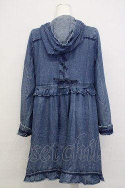 画像2: axes femme / フリルモッズコート  青デニム T-25-07-08-013-AX-CO-SA-ZT