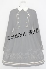 To Alice / ナポレオン風長袖ワンピース  黒Ｘ白 T-25-07-08-015-LO-OP-SA-ZT414