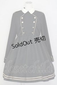 To Alice / ナポレオン風長袖ワンピース  黒Ｘ白 T-25-07-08-015-LO-OP-SA-ZT414