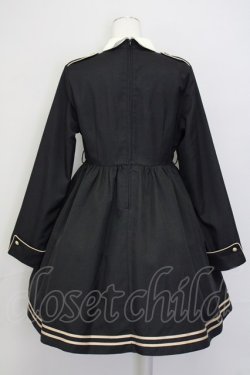画像2: To Alice / ナポレオン風長袖ワンピース  黒Ｘ白 T-25-07-08-015-LO-OP-SA-ZT