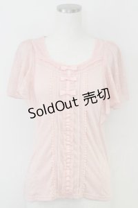 axes femme / レースラッフルタンクトップ  ピンク T-25-07-09-001-AX-TO-SA-ZI