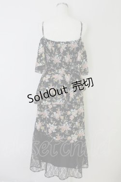画像2: axes femme / フラワーシャワープリントワンピース  黒 T-25-07-09-025-AX-OP-SA-ZT