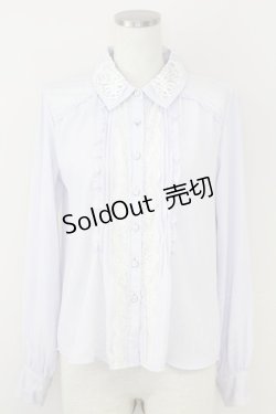 画像1: axes femme / レース襟シフォンブラウス  ラベンダーＸ白 T-25-07-09-004-AX-BL-SA-ZT