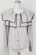 axes femme / パイピングビッグ襟ブラウス  ピンク T-25-07-09-005-AX-BL-SA-ZT