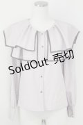 axes femme / パイピングビッグ襟ブラウス  ピンク T-25-07-09-005-AX-BL-SA-ZI