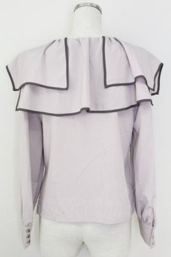 画像2: axes femme / パイピングビッグ襟ブラウス  ピンク T-25-07-09-005-AX-BL-SA-ZT
