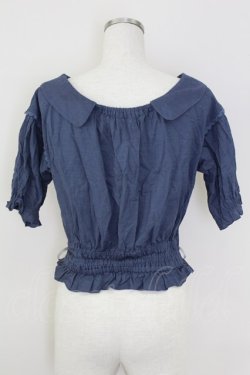画像2: axes femme / マリン刺繍オフショルブラウス  青 T-25-07-09-006-AX-BL-SA-ZT