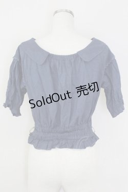 画像2: axes femme / マリン刺繍オフショルブラウス  青 T-25-07-09-006-AX-BL-SA-ZI