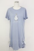 axes femme / 香水瓶プリントTシャツワンピース  青 T-25-07-09-008-AX-OP-SA-ZT