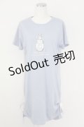 axes femme / 香水瓶プリントTシャツワンピース  青 T-25-07-09-008-AX-OP-SA-ZI