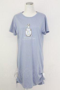 画像1: axes femme / 香水瓶プリントTシャツワンピース  青 T-25-07-09-008-AX-OP-SA-ZT