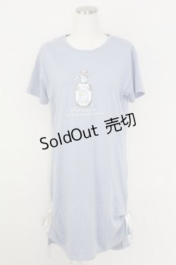 画像1: axes femme / 香水瓶プリントTシャツワンピース  青 T-25-07-09-008-AX-OP-SA-ZI