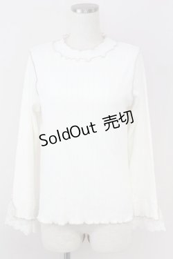 画像1: axes femme / バイカラーメロー袖レースプルオーバー  アイボリー T-25-07-09-010-AX-TO-SA-ZI