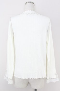 画像2: axes femme / バイカラーメロー袖レースプルオーバー  アイボリー T-25-07-09-010-AX-TO-SA-ZT